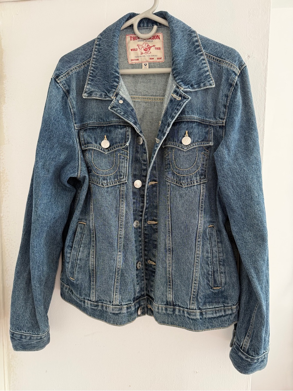 True Religion Men’s Jesse Trucker Denim Jacket Size L